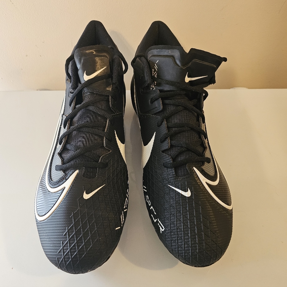 Nike Mens Vapor Edge Black & White Cleats 14.5